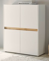 Kommode Highboard Schrank Weiß Und Eiche Wotan Wohnzimmer Esszimmer MöBel Center