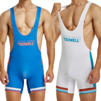 Mens Shiny Leather One-Piece Catsuit Wrestling Singlet Leotard - Foto 9