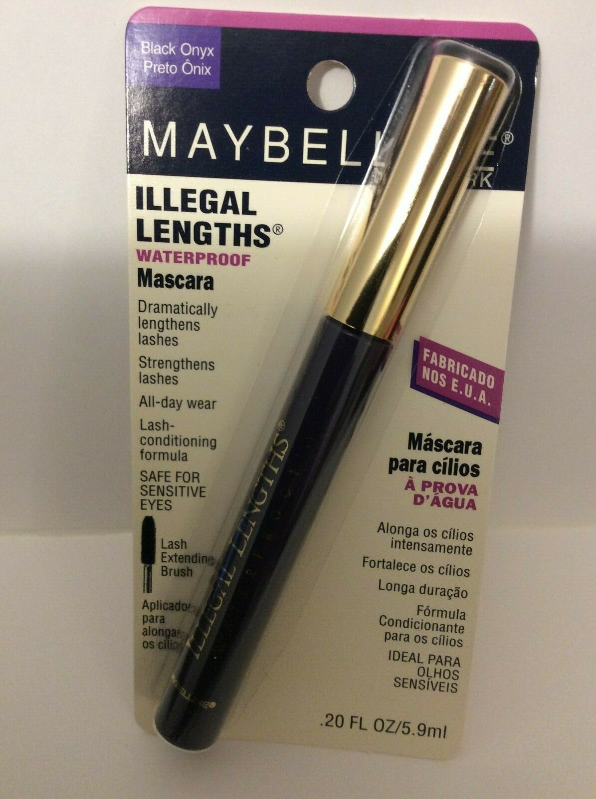 Maybelline Illegal Lengths Mascara WATERPROOF BLACK ONYX ORIGINAL