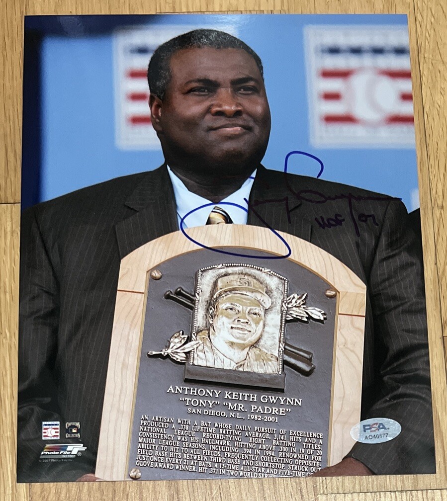 Tony Gwynn Auto Autograph Autographed Signed 8x10 Photo PSA COA Rare HOF 