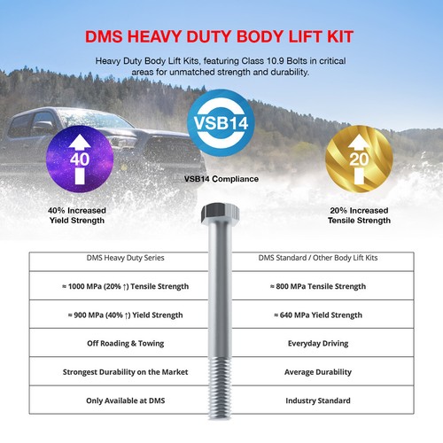 2" (50MM) Body Lift Kit for Hilux 1998-2004 Extra / Crew Cab LIFTS FRONT & REAR - Picture 4 of 5