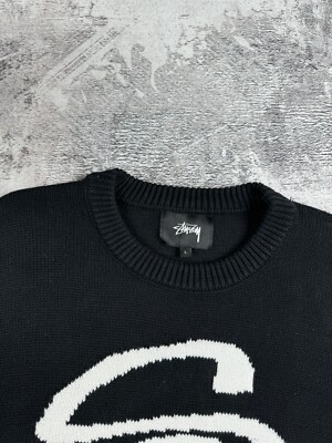 Stussy Streetwear Vintage Curly S Logo Knited Black Relaxed Stussy Streetwear Vintage Curly S Logo Knited Black Relaxed
