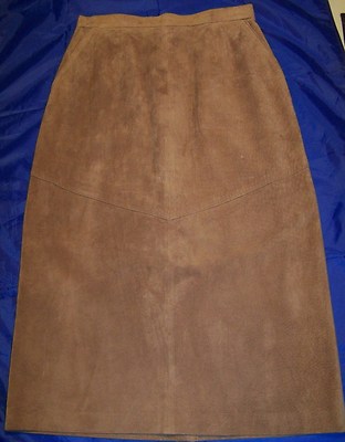 Get Rabate Women SUEDE SKIRT LORD TAYLOR Size 10p Brown New