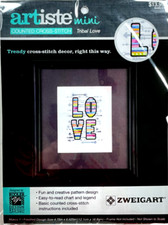 Stitchery Kit 2015 Zweigart Artiste Mini 14-Count Cross Stitch TRIBAL LOVE