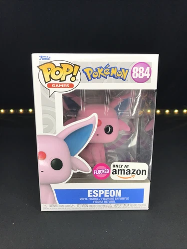 Funko Pop! Pokémon Games: (Flocked)  ESPEON #884 Amazon Exclusive w/Protector