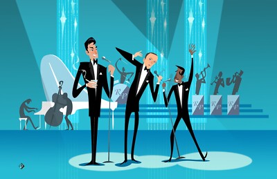 Alan Bodner SIGNED The Rat Pack Paper Print Limited Edition