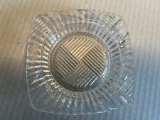 Vintage Federal  glass company ashtray criss  cross 4 in