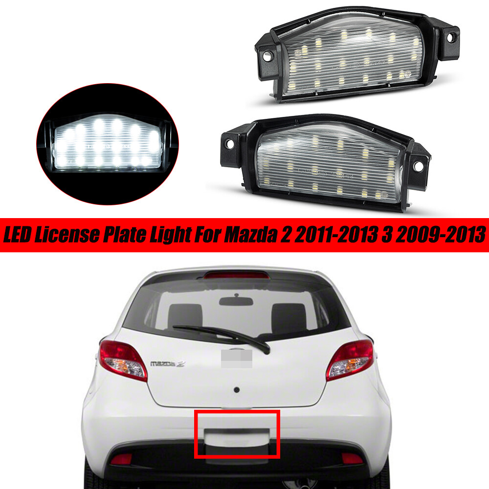 For Mazda 2 3 2009-2013 2X Cold White LED License Plate Light Rear