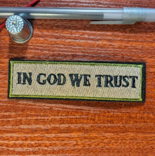 In God We Trust Patch 1.25x4" Religious Military Camo Colors Embroidered Iron On