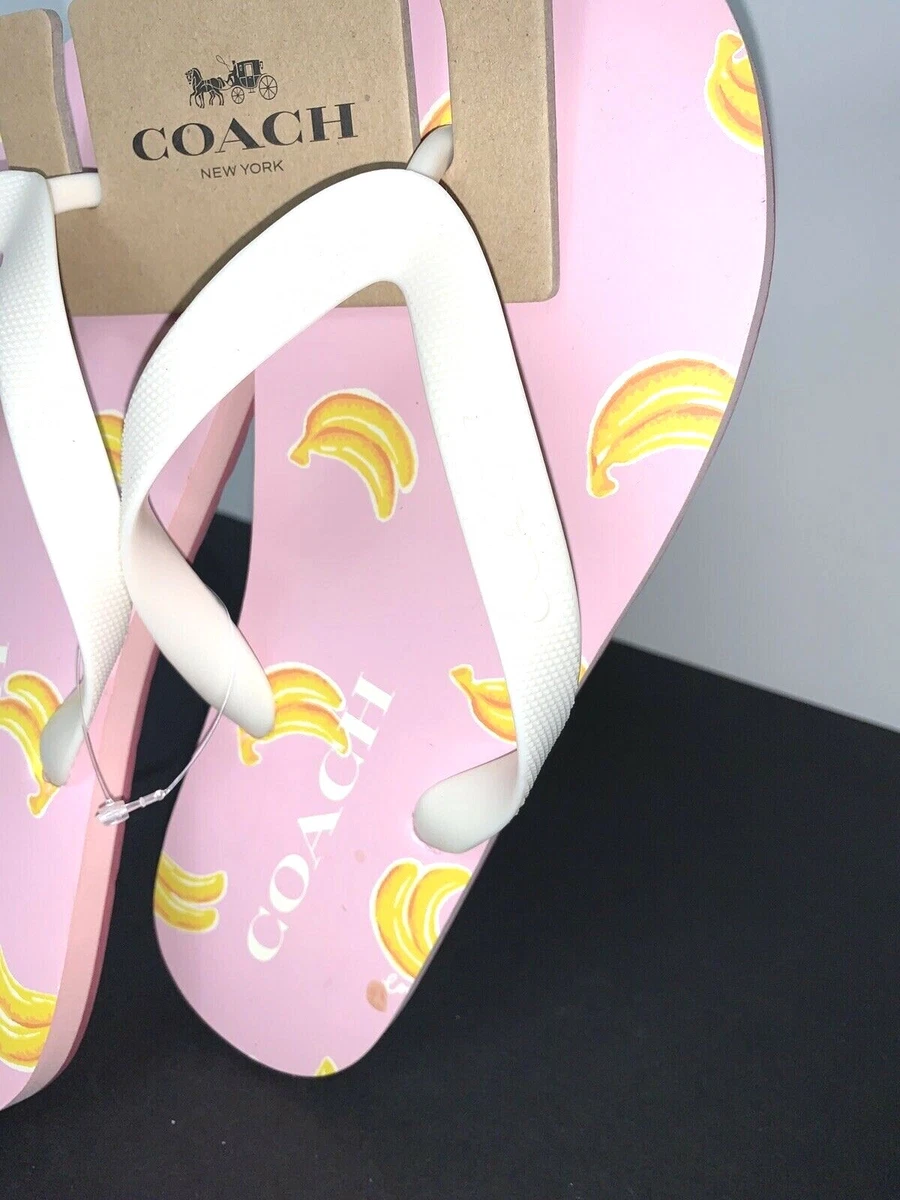 Pink coach flip flops 2025