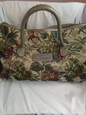 Vintage Diane von Furstenberg Tote Bag Tapestry Floral Travel Carry On Weekender