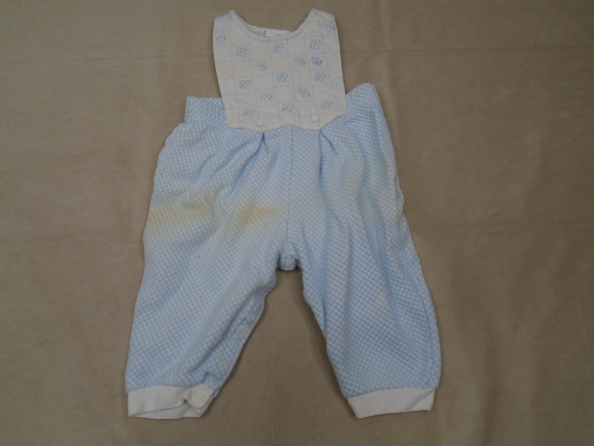 Vintage Baby Dior Boy Blue White Airplanes One Piece Sleeper