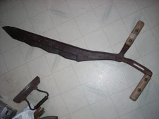 Antique Vintage Hay Knife Cutter Farm Tool Primitive Wall Hanger wood handles