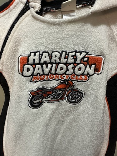 Harley Davidson Fleece Outdoor Chore Snowsuit One Piece Side Zip Baby’s 6/9 Mnth - Picture 2 of 5