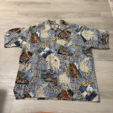 Vintage Reyn Spooner Hawaiian Shirt Men's Extra Large Rayon Multicolor Islands