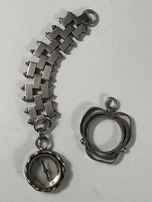 Antique metal two-part watch fob