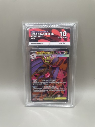 Mega Dragalge ex 104/086 Me04: Chaos Rising Holo ACE 10 GEM MINT