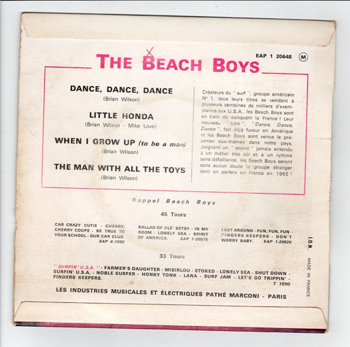 The BEACH BOYS Dance dance dance 7" EP 45 tours - Foto 2 di 4