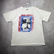 VINTAGE Jimmy Buffet Shirt Adult XL White 1991 Live Retro Casual USA Made 90s