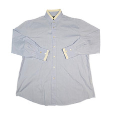 Shanghaitang Shirt mens 2XLARGE Blue Button up long sleeve collared size 2XL AA