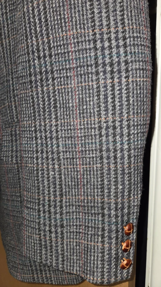 Boston Trader's Tweed (se adapta a 44r) cuero bttns (gris con cuadros verde, rojo, naranja) Foto 4 de 4