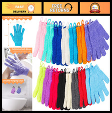 30 Pcs Exfoliating Shower Gloves, 15 Colors Body Scrub Mitts with Loop, Deep Cle