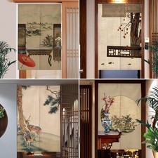 Style Chinois Imprimé Porte Rideau Porte Tapisserie Noren Cuisine Pièce Diviseur
