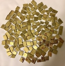 22K Gold tiles. 1"x 1/2" to 1/2"x 3/8" hand cut tiles. 140 tiles 8.4 oz