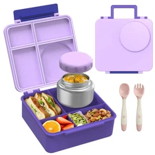 Bento Lunch Box Set for Kids with 8oz Soup Thermo, Leak-Proof Lunch Container...