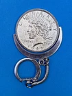 1923 Liberty Peace Silver $1 Dollar Coin - Mounted In Key Ring