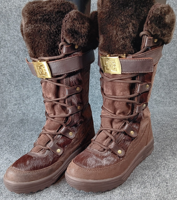 RARE Vintage Dival Yeti Winter Italian Leather & Wool Boots Size 8 RARE Vintage Dival Yeti Winter Italian Leather & Wool Boots  main image 3