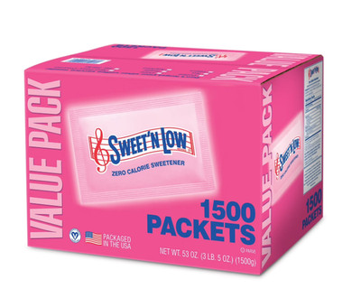 Sweet'N Low Zero Calorie Sweetener, Sugar Substitute Packets, 53 oz, 1500 Count