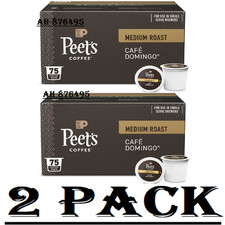 2 Pack Peet's Coffee Medium Roast K-Cup Pods, Caf Domingo 75 ct.