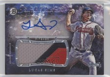 2016 Bowman Inception 40/50 Lucas Sims #IAJP-LSI Jumbo Patch Auto 1p5