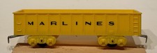 Marx MARLINES Yellow Plastic Gondola - 4 wheel / Tab & Slot Couplers