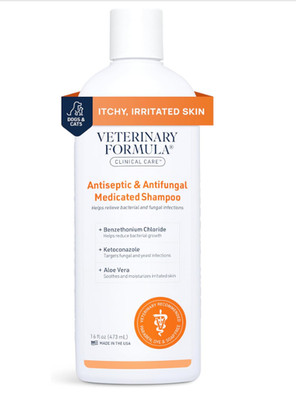 Clinical Care Antiseptic and Antifungal Medicated Shampoo for Dogs & Cats,16 Fl.