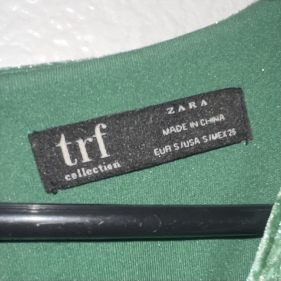 Zara Green Velvet Maxi Wrap Dress Tie Waist V-Neck Short Sleeve Size S |  eBay