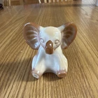 Vintage Fenton Chocolate Sitting Elephant Signed by Sum K Futan Art Glass