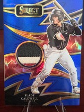 slade caldwell 2025 Panini Select Sparks Blue Prizm Jersey #SP-SC 44/49