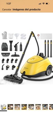 Expertcum Canister Steam Cleaner Yellow/Black Portable Compact + Accessories