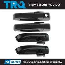 TRQ Front & Rear Exterior Door Handles w/ LH Lock Paint to Match for Ram Truck