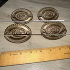 4 Vintage Oval Hepplewhite Duncan Phyfe Style Metal Drawer Pulls Drop Handles