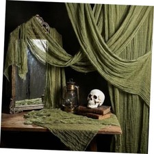 Tlswshsy 500'' x 39''Large Halloween Creepy Cloth, Spooky 500 x 39 inch Green