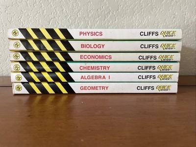 Lot of 6 Cliffs Quick Review Notes Physics Biology Economics Chemistry Algebra