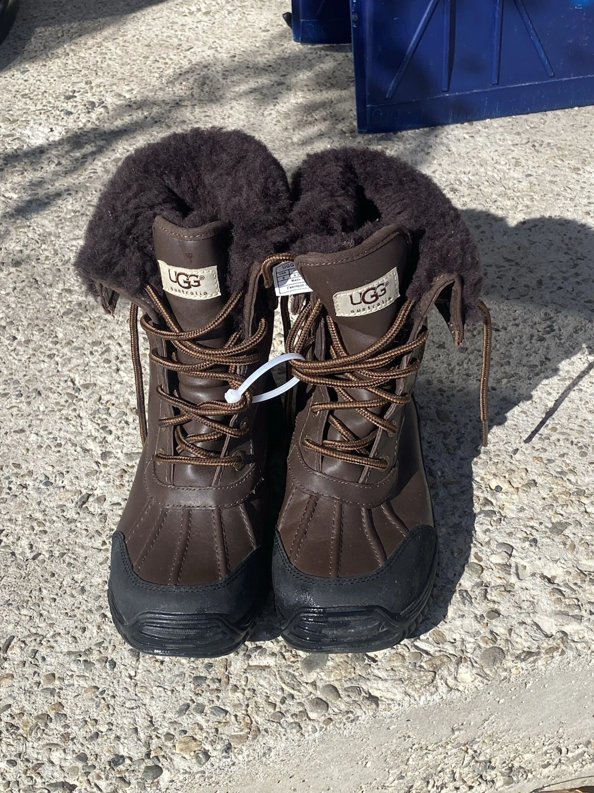 UGG Adirondack II 5446 Obsidion Brown Event Leather Snow Boots Men’s Size 6 EUC