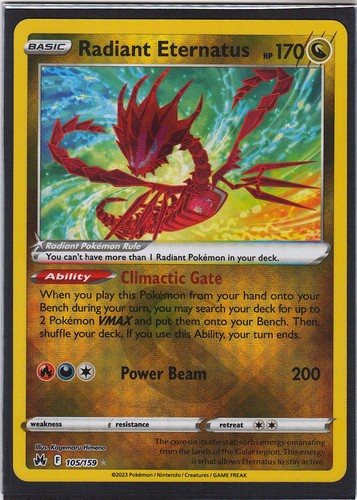 Radiant Eternatus 105/159 Radiant Rare Crown Zenith Pokemon NM