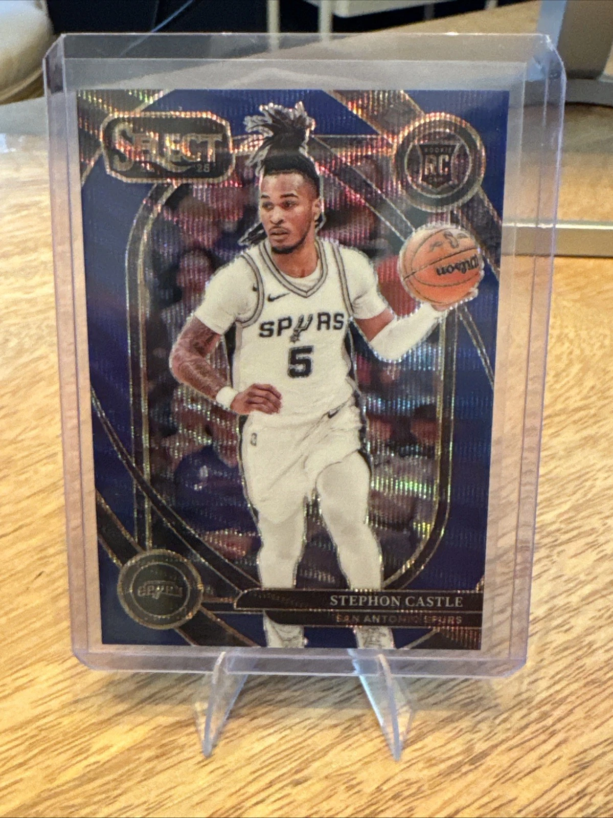 2024-25 Panini Select - Courtside Stephon Castle #292 Blue Wave Prizm /75 (RC)