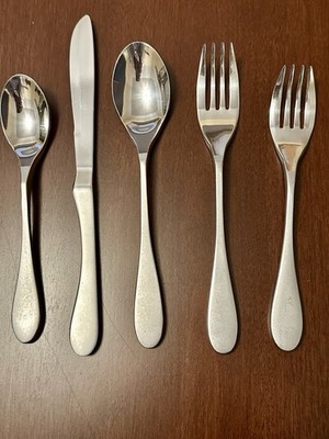 KNORK Flatware 5 Pieces Teaspoon Soup Spoon Knife Salad & Dinner Forks