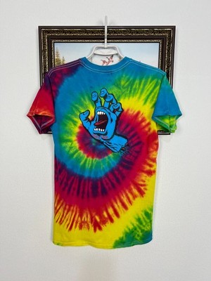 Vintage Santa Cruz Screaming Hand Speed Wheels Tie Die Shirt Tee Mens Size S