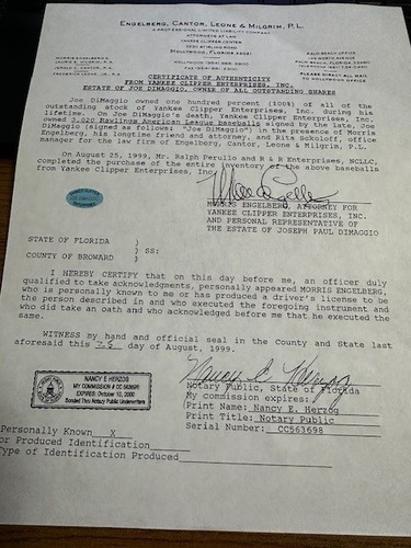 JOE DIMAGGIO 4 SIGNED AUTOGRAPHED OAL BASEBALL Yankees HOF!! FULL PSA! - Picture 4 of 4